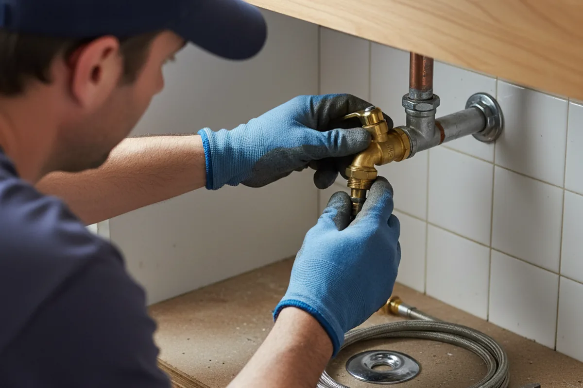 Shutoff valve and fitting work during Faucet and Fixture Repair in Temperanceville